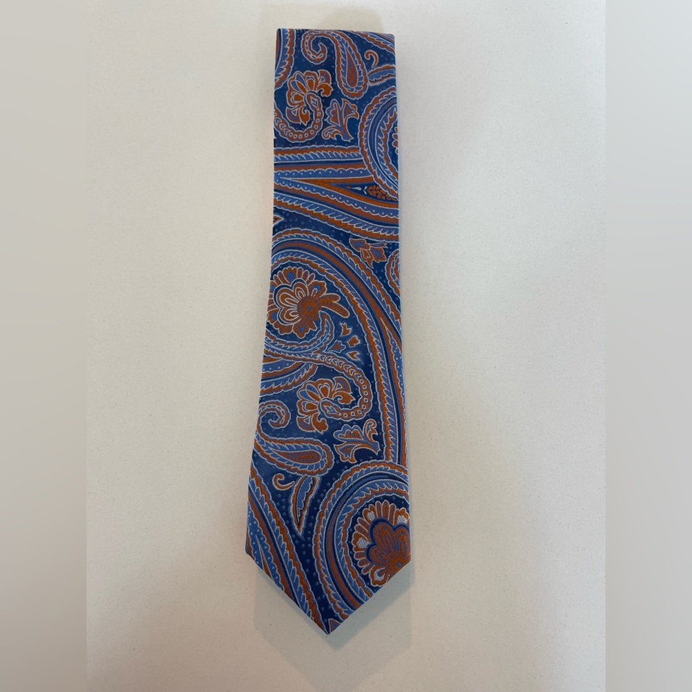 Paisley Blue and Orange Men's Tie